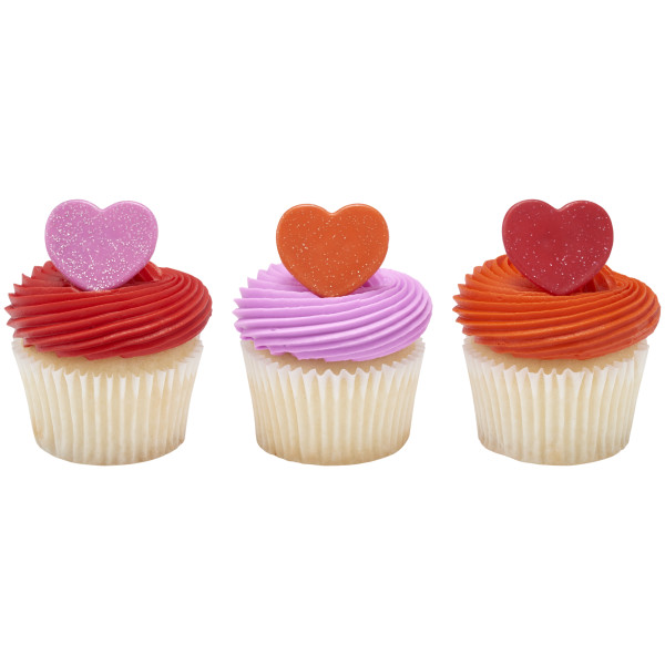 Shimmer Hearts Cupcake Rings