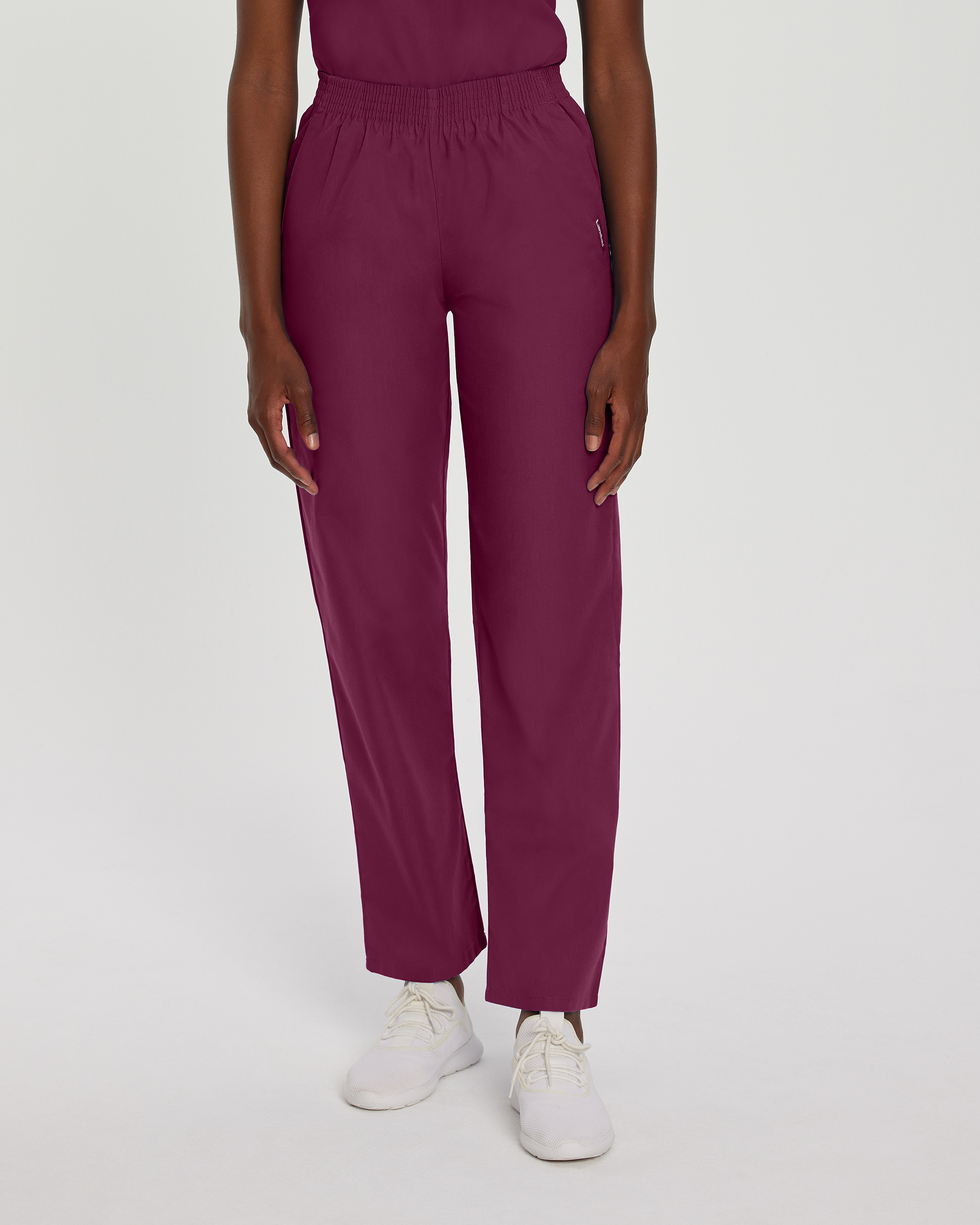 Essentials 8327 Women&#8216;s High-Rise Straight Leg Elastic Waist 2-Pocket Fade Resistant Scrub Pants-Landau