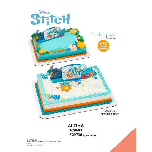 Disney's Stitch Aloha The Magic of Cakes® PhotoCake® Enhanced Background and Icing Page