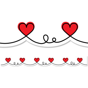 Doodle Hearts EZ Border, 48 Feet