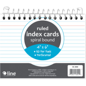 Spiral Bound Index Card Notebook, 4" x 6", Ruled