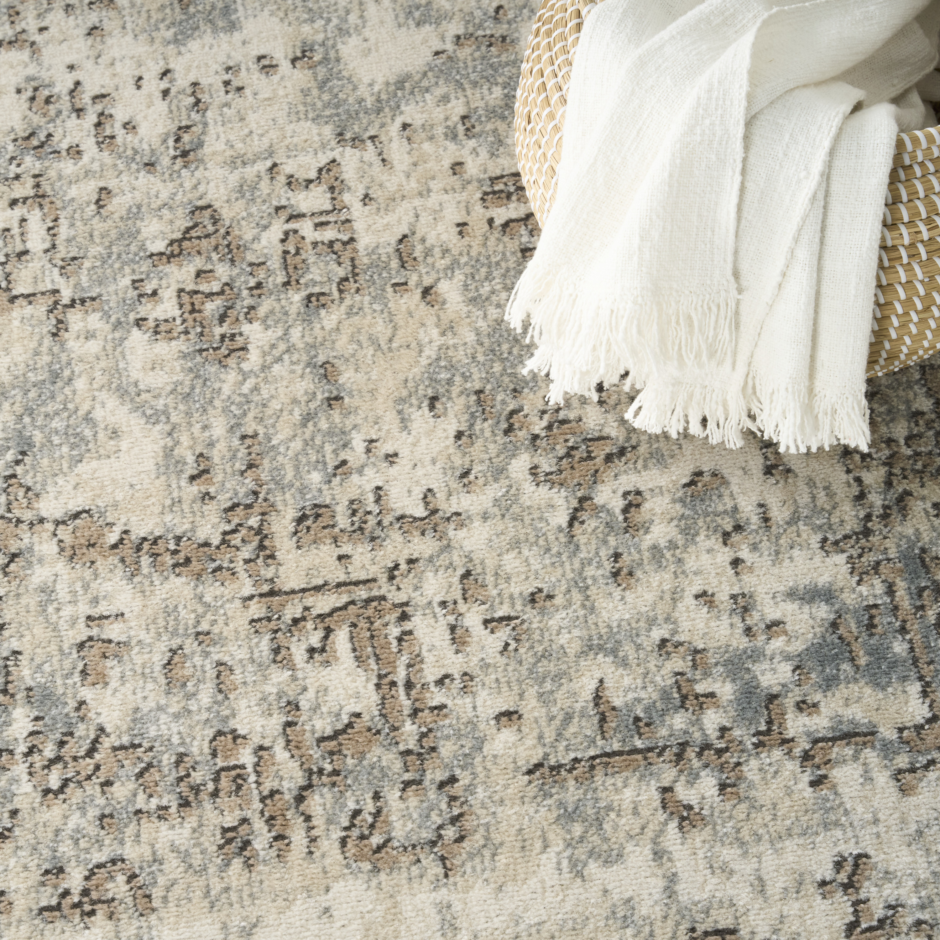Nourison Quarry 7'10" x 9'10" Ivory Beige Modern Indoor Rug