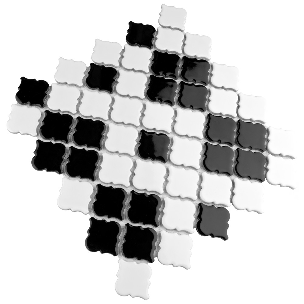 Hudson Tangier Black and White Mimos 12-3/8 in. x 12-3/8 in. Porcelain Mosaic Tile