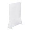 23 1/2-inch wide mobile safety guards with flat acrylic panel and two legs