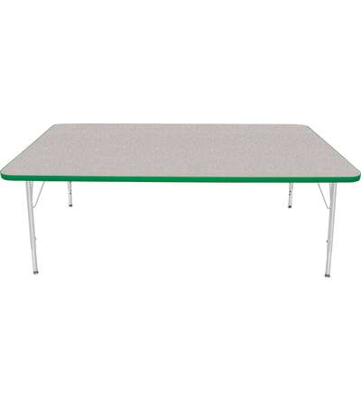 Creative Colors® Activity Table, Rectangle, 42" x 72", Gray Nebula Top Color, Dustin Green Edge Color, Standard Leg Height, Plat