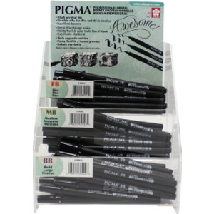 Pigma Professional Brush Pen, Assorted Sizes, 72-Pack