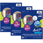 UCreate&reg; Watercolor Paper, Gold Frame, 9" x 12", 30 Sheets Per Pack, 3 Packs PAC4926-3