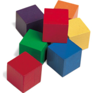 1" Wooden Color Cube, Set of 102