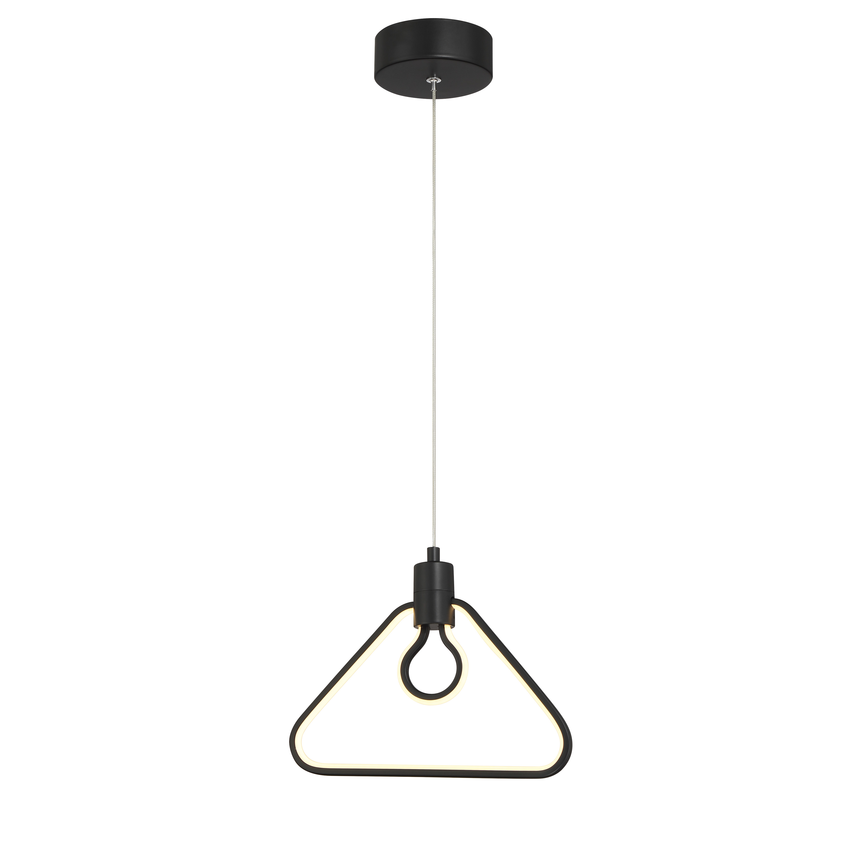 The Edison's Outline pendant combines industrial aesthetics with contemporary efficiency. Its coal black finish and frosted silicone sleeve create a sophisticated look while delivering 979 lumens of high-CRI LED light. - alternate view