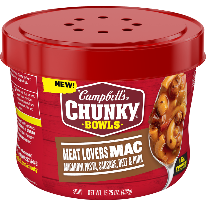 Meat Lovers Mac Soup Microwavable Bowl