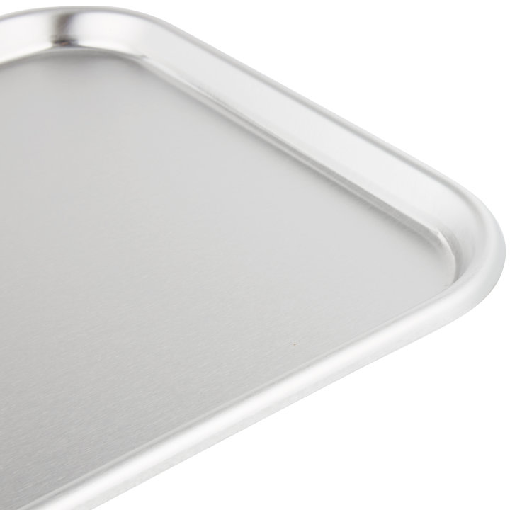 17-inch oblong stainless steel serving and display tray with satin finish