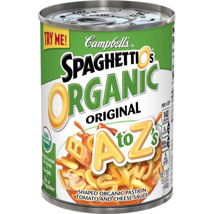 SpaghettiOs® A to Z with Meatballs Campbell Soup Company