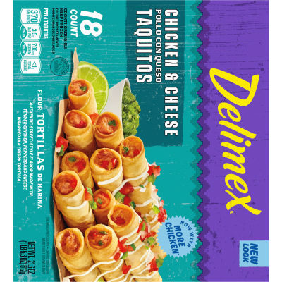 Delimex Chicken & Cheese Large Flour Taquitos, 18 ct Box