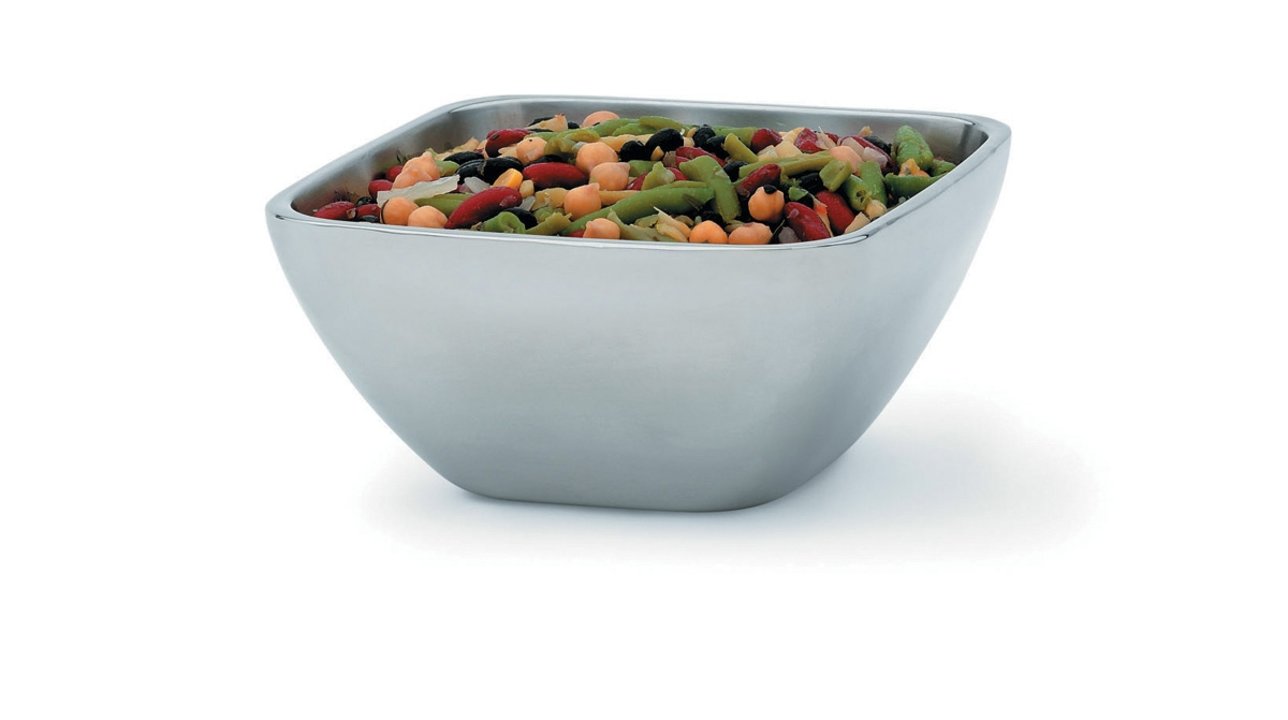 1 ⅘quart square doublewall stainless steel serving bowl