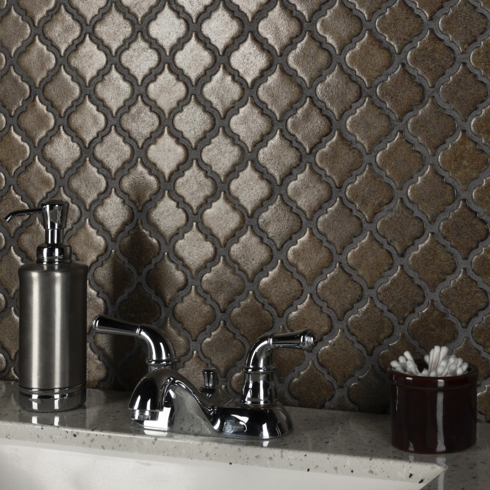 Sample – Hudson Tangier Brownstone Porcelain Mosaic Tile