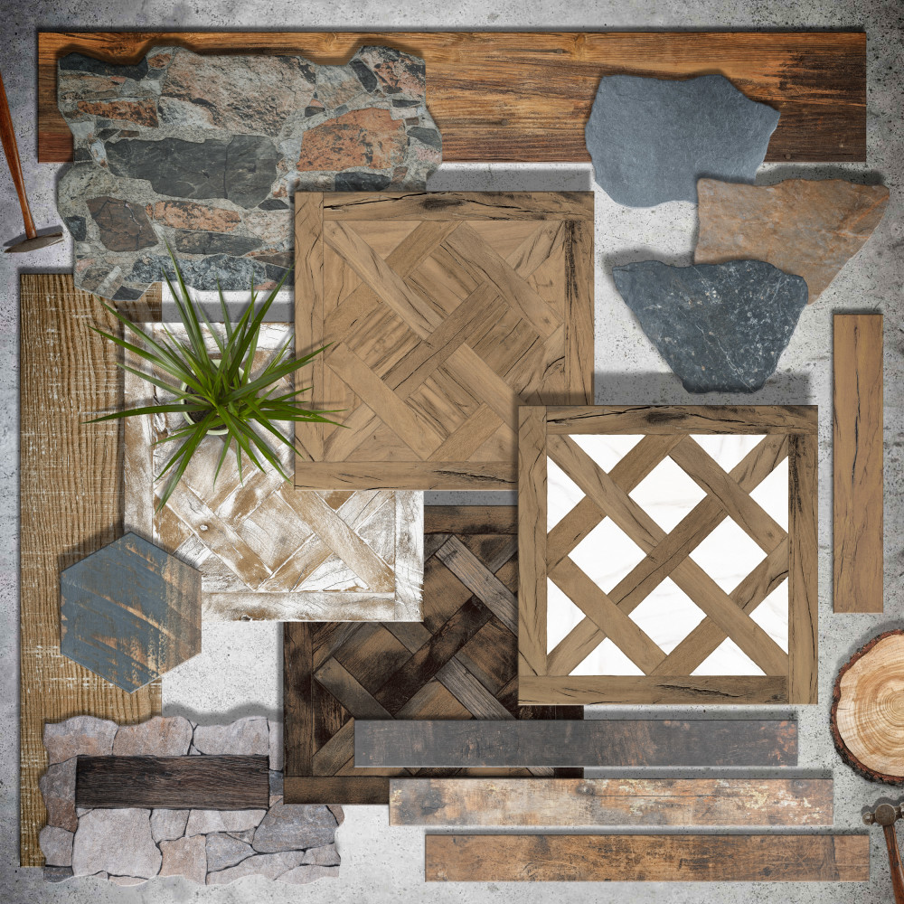 Kings Forest Lattice Natural 17-5/8 in. x 17-5/8 in. Ceramic Floor and Wall Tile