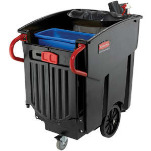 Rubbermaid Commercial, Executive Series™ Mega-BRUTE®, 120 gal, Plastic, Black, Rectangle, Receptacle