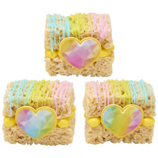 Rainbow Prism Heart Cupcake Rings
