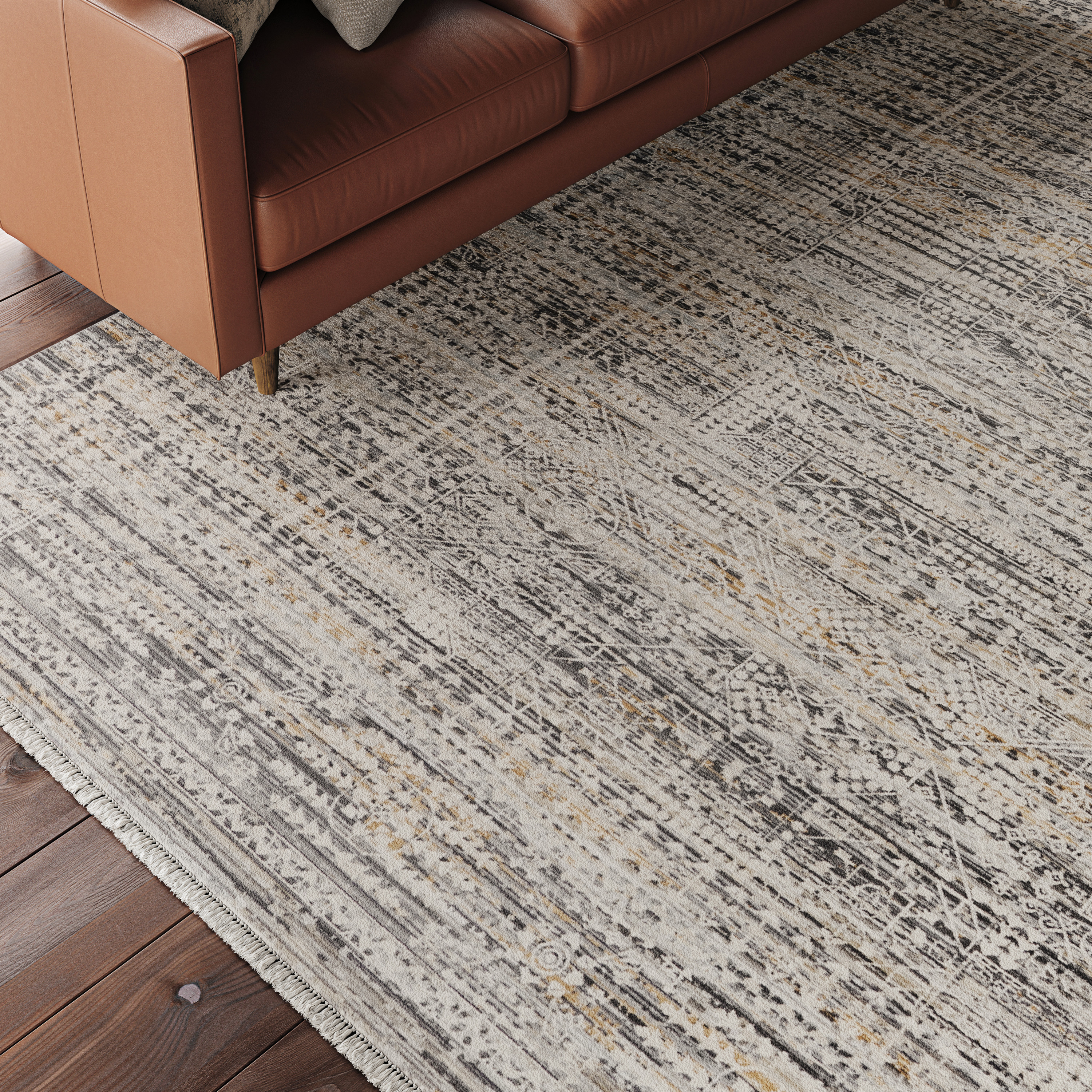Nourison Lynx 12' x 15'9" Ivory Slate Vintage Indoor Rug