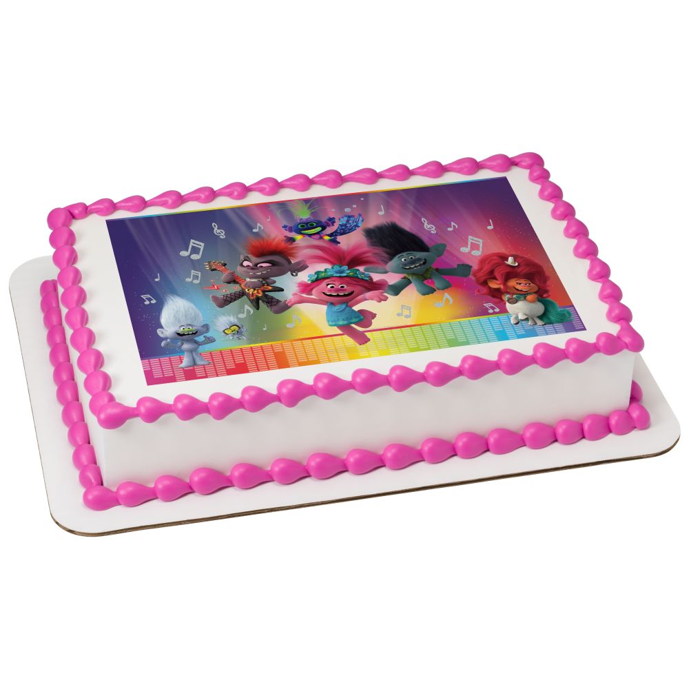 Image Cake DreamWorks Trolls World Tour Great Vibes!