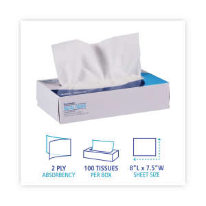 Boardwalk, Office Packs, Facial Tissue, 2 ply, White
