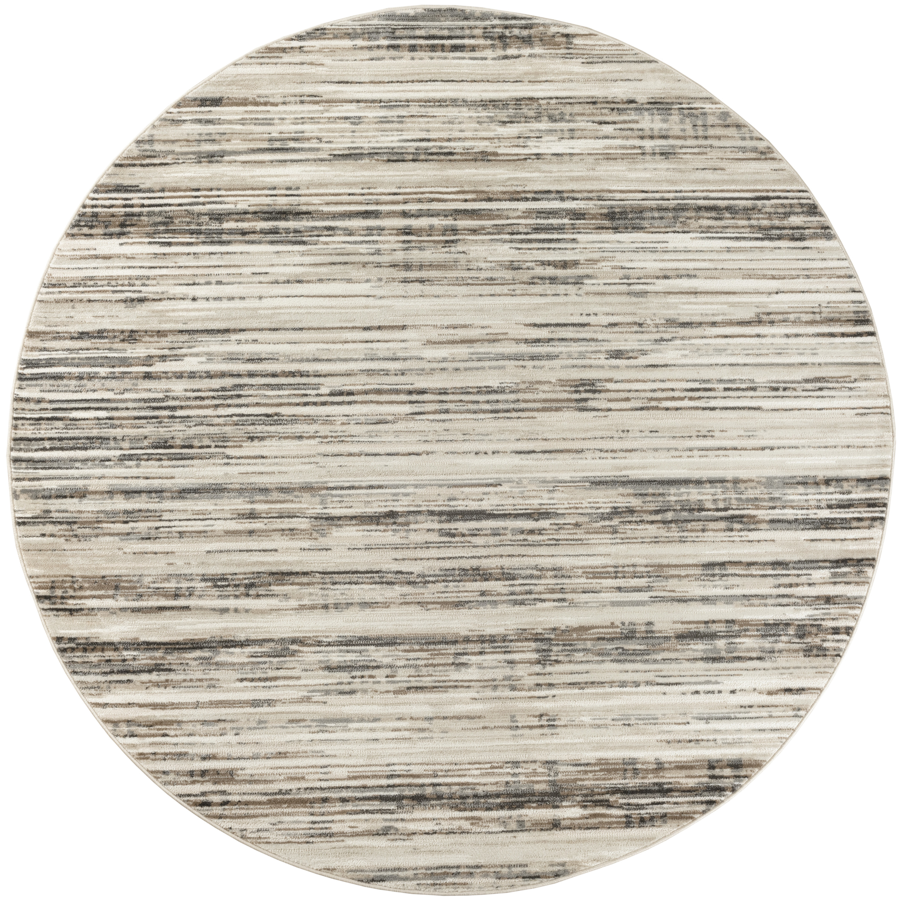 Nourison Serenity Home 4' x Round Ivory Beige Modern Indoor Rug