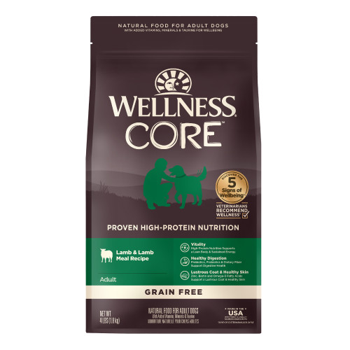 Wellness CORE  Lamb & Lamb Meal Recipe Front packaging