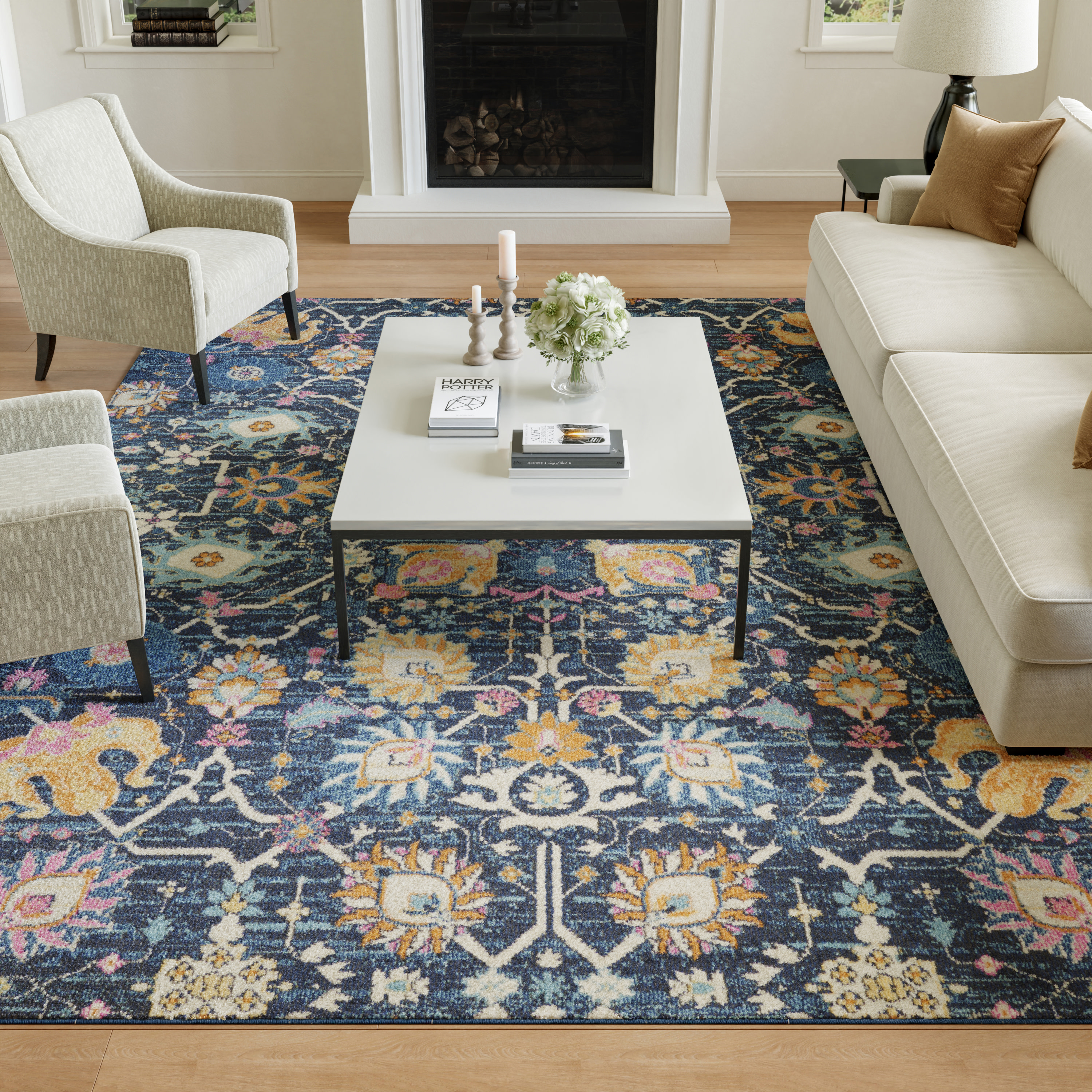 Nourison Passion 9' x 12' Navy Bohemian Indoor Rug