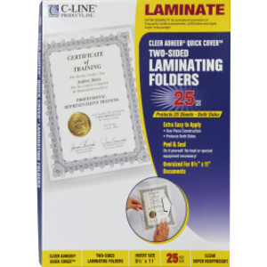 Super Heavyweight Cleer Adheer Quick Cover Laminating Pockets, Box of 25