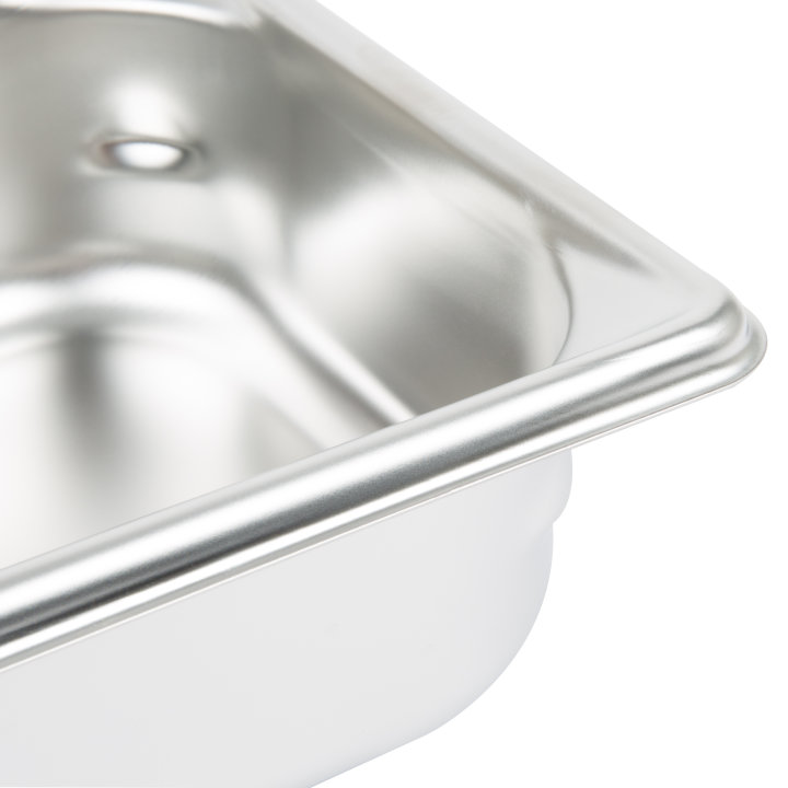 Third-size 2 ½-inch-deep Super Pan V® stainless steel steam table pan