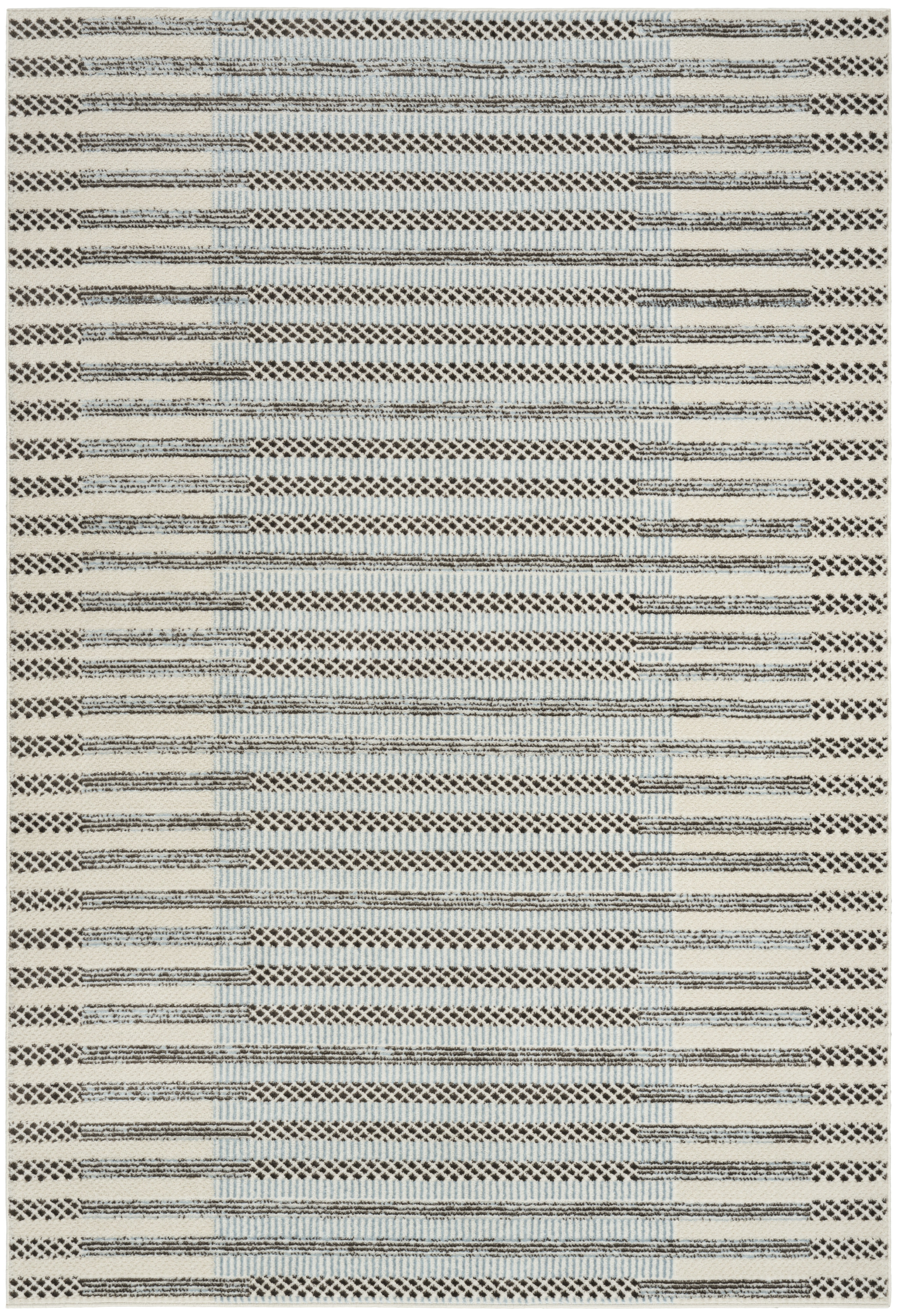 Nourison Nordic 5' x 7' Ivory Blue Modern Indoor Rug