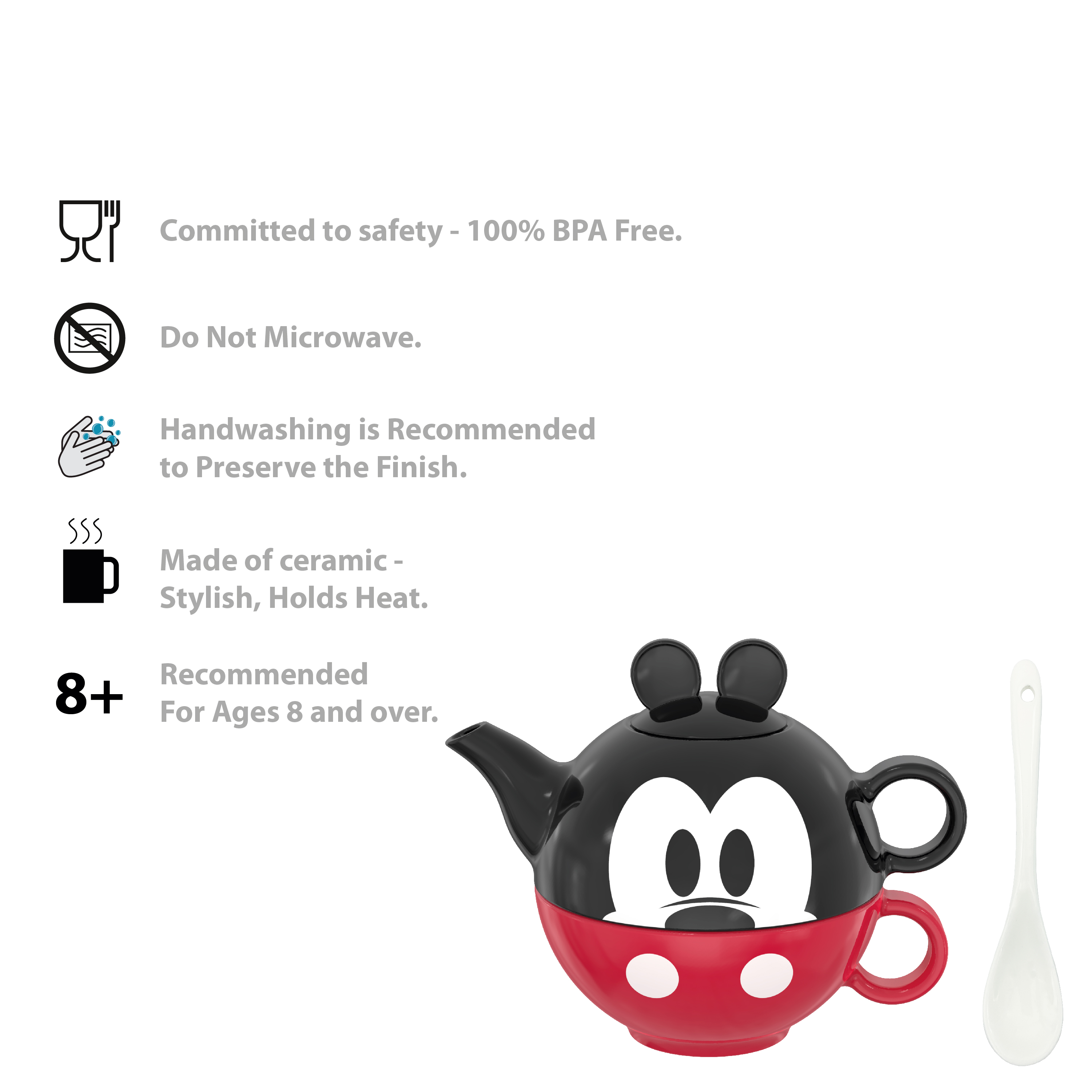 Disney Sculpted Ceramic Tea Set, Mickey Mouse, 4-piece set slideshow image 5 Disney Sculpted Ceramic Tea Set, Mickey Mouse, 4-piece set slideshow image 5