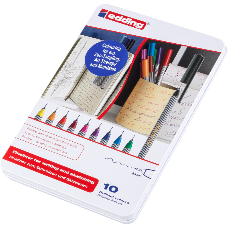 55 Series Fineliner, Assorted Colors, Set of 10