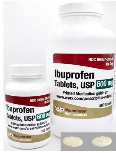 Ibuprofen Tablets 600mg Bottle -500/Bottle