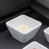 Extra-small square melamine cubic display bowl in white