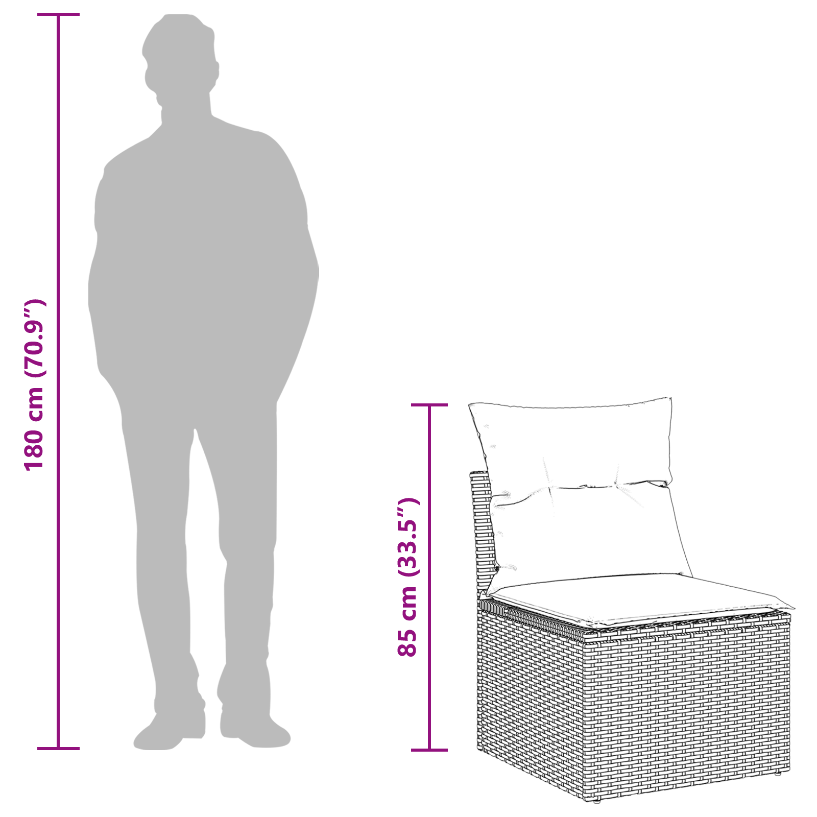 Tuin Sofa Set met opslag 9 pcs Grijs Poly riet - Afbeelding 9