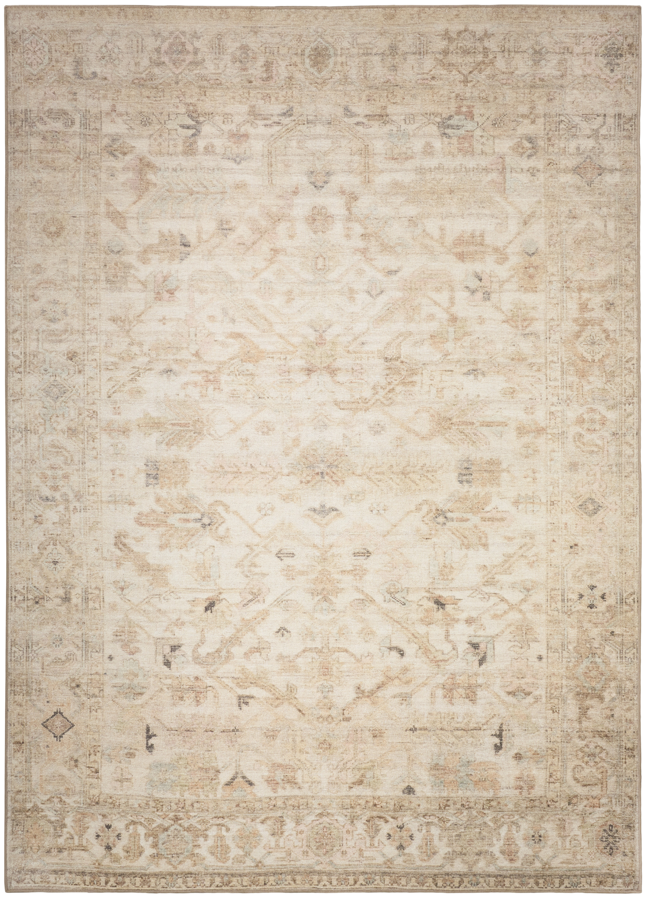 Nourison Vintage Washables 5'3" x 7'3" Beige Vintage Indoor Rug