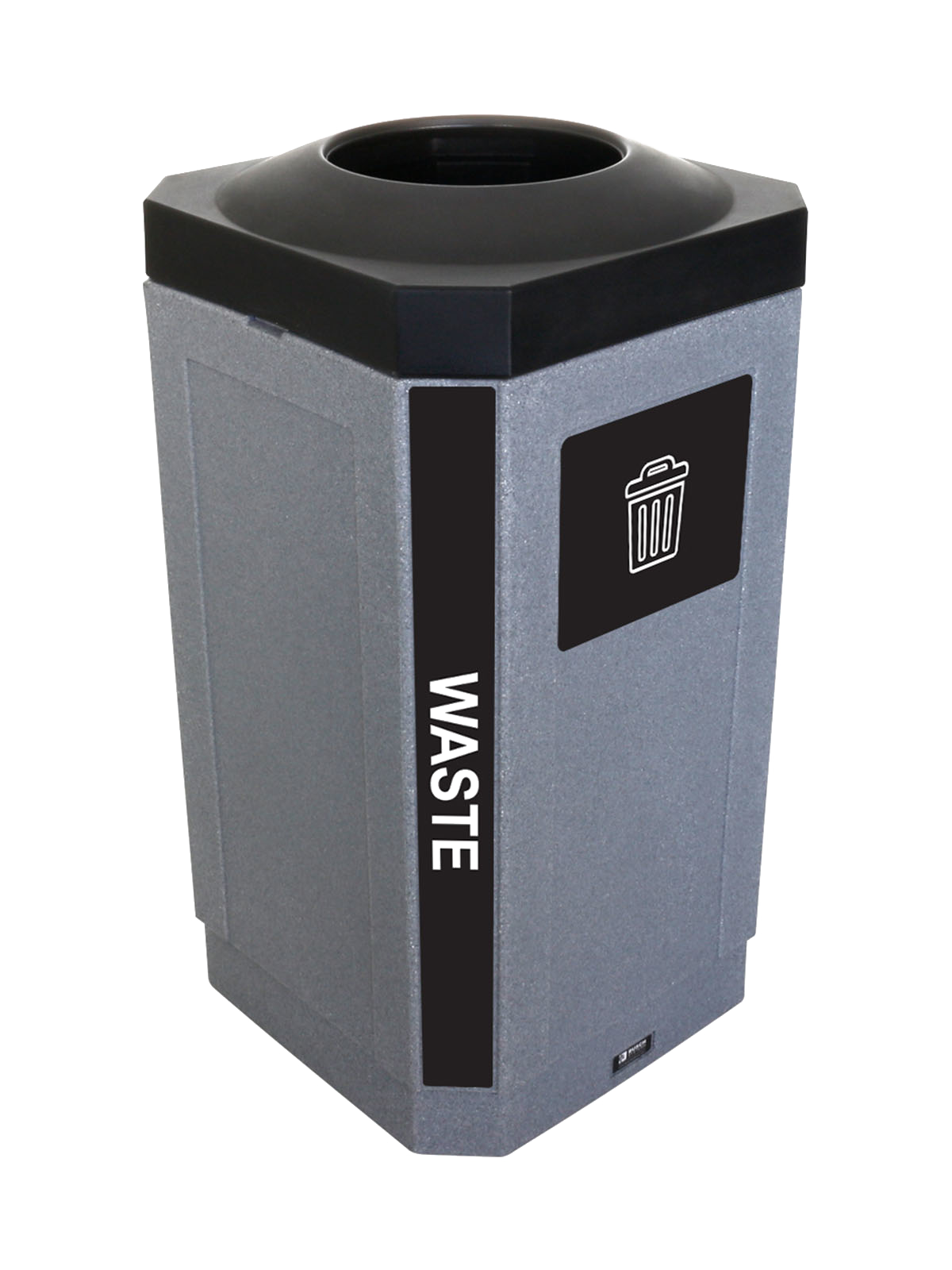 OCTO – Single – Kit – Indoor – Waste – Full – Greystone-Black
