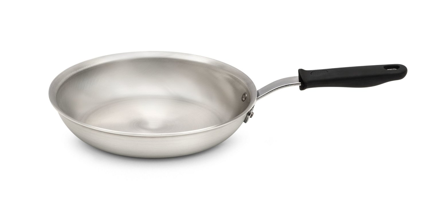 10-inch Wear-Ever® aluminum fry pan with natural finish and silicone handle