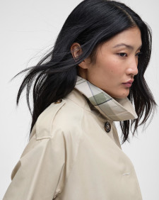 Maia Showerproof Trench Coat Light Sand/Rosemary Tartan