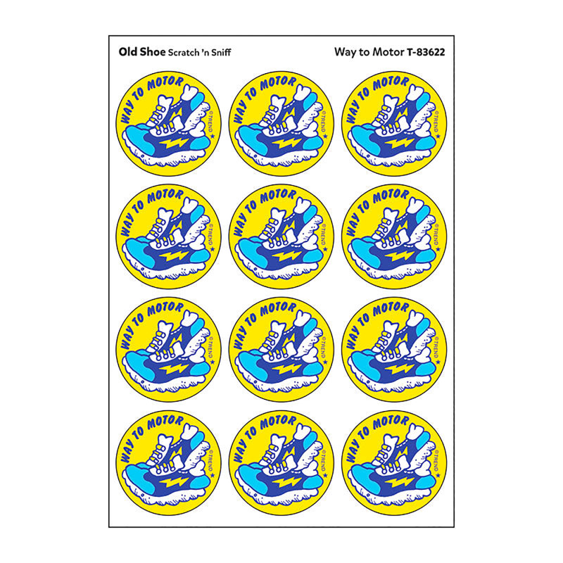 Way to Motor/Old Shoe Scented Stickers, Pack of 24