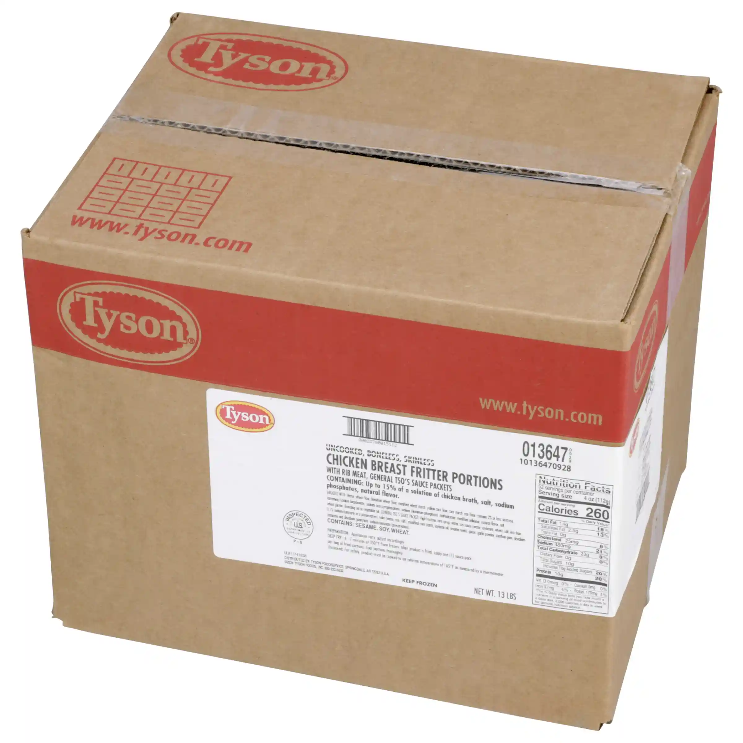 Tyson® Uncooked Chicken Breast Chunk Fritters With General Tso's Sauce Packets and Pepper Pouch_image_5