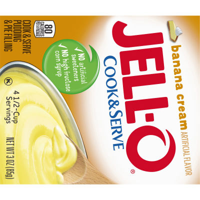 Jell-O Cook & Serve Banana Cream Pudding & Pie Filling, 3 oz Box