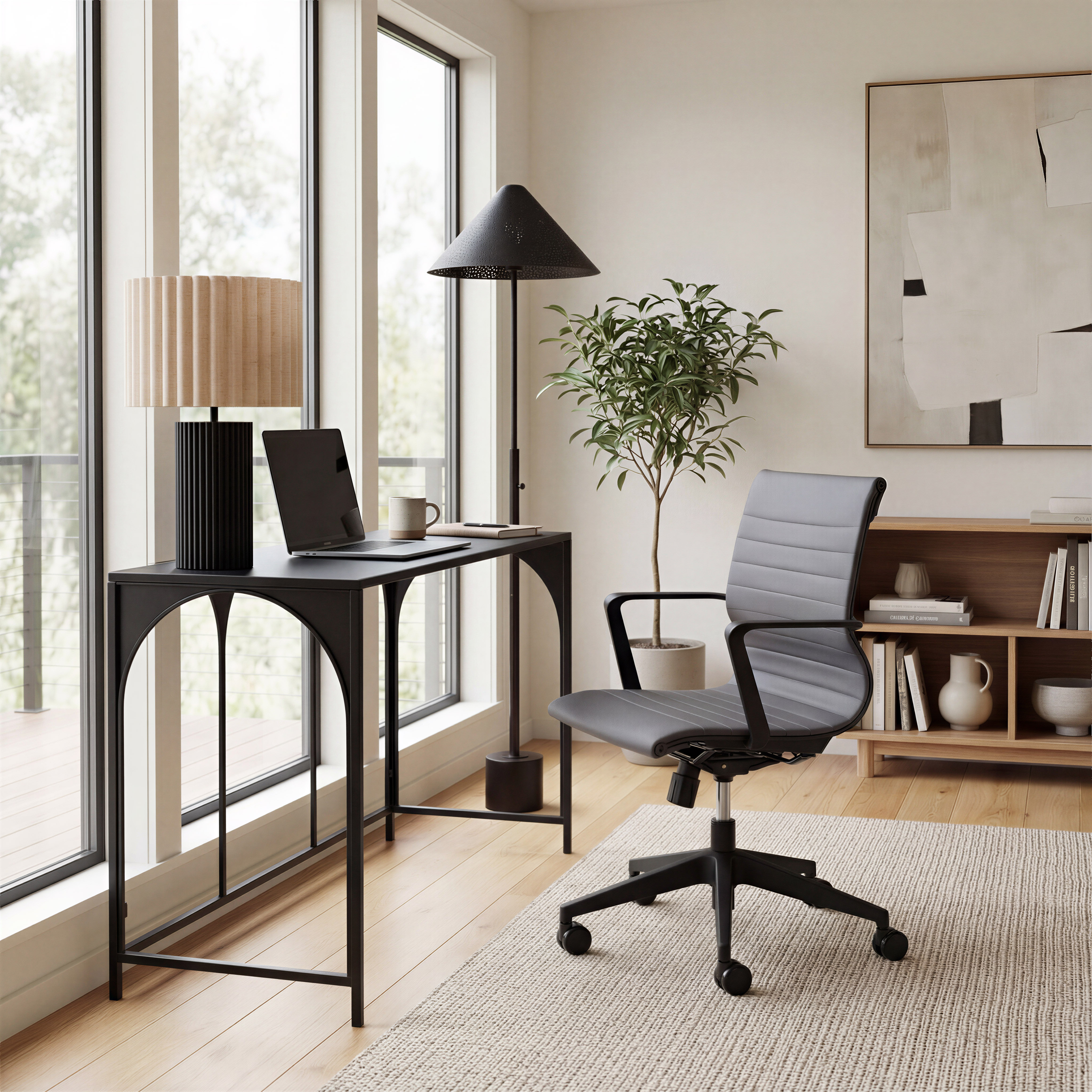 Aurora Table Lamp Beige & Black product image