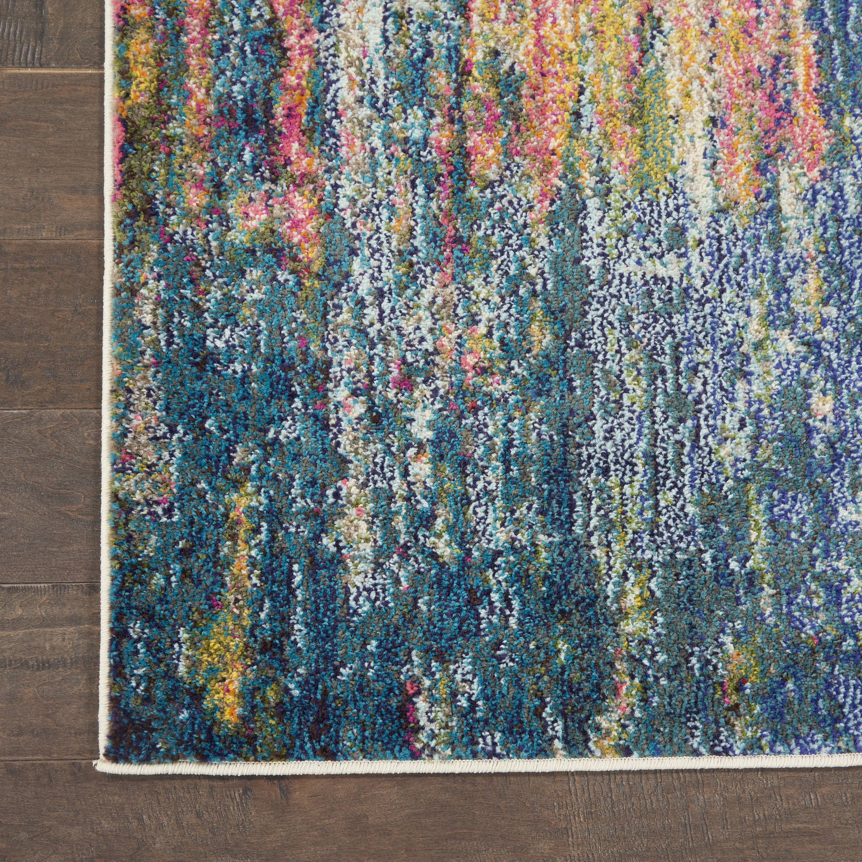 Nourison Celestial 2'2" x 10' Blue Yellow Modern & Contemporary Indoor Rug