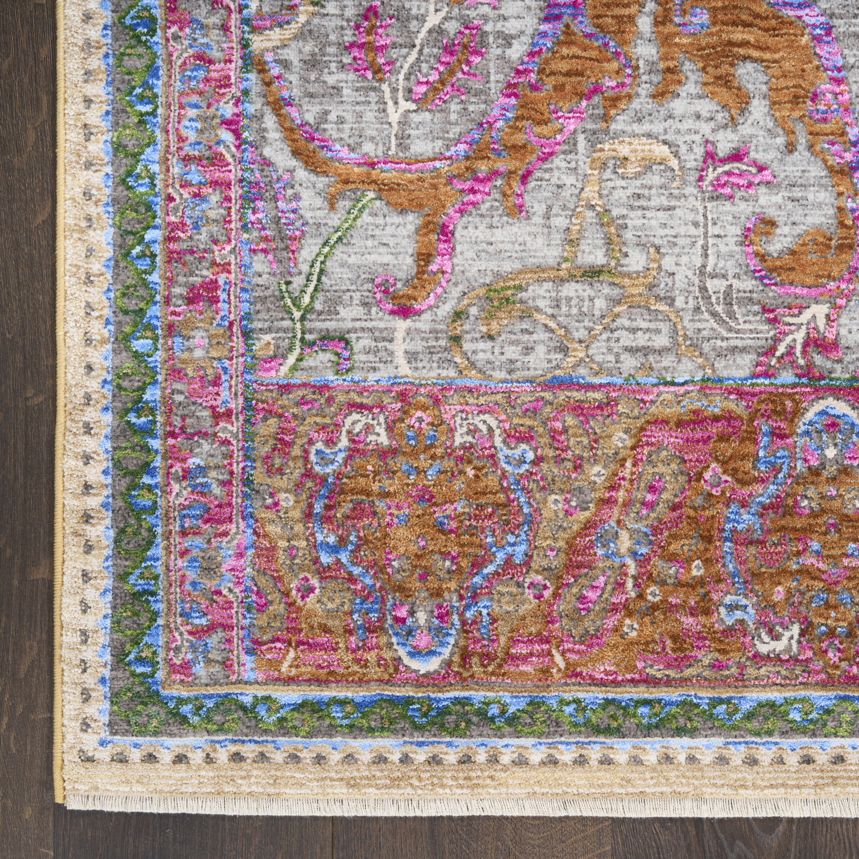 Nourison Vintage Harmony 7'10" x 9'10" Pink Multicolor Bohemian Indoor Rug