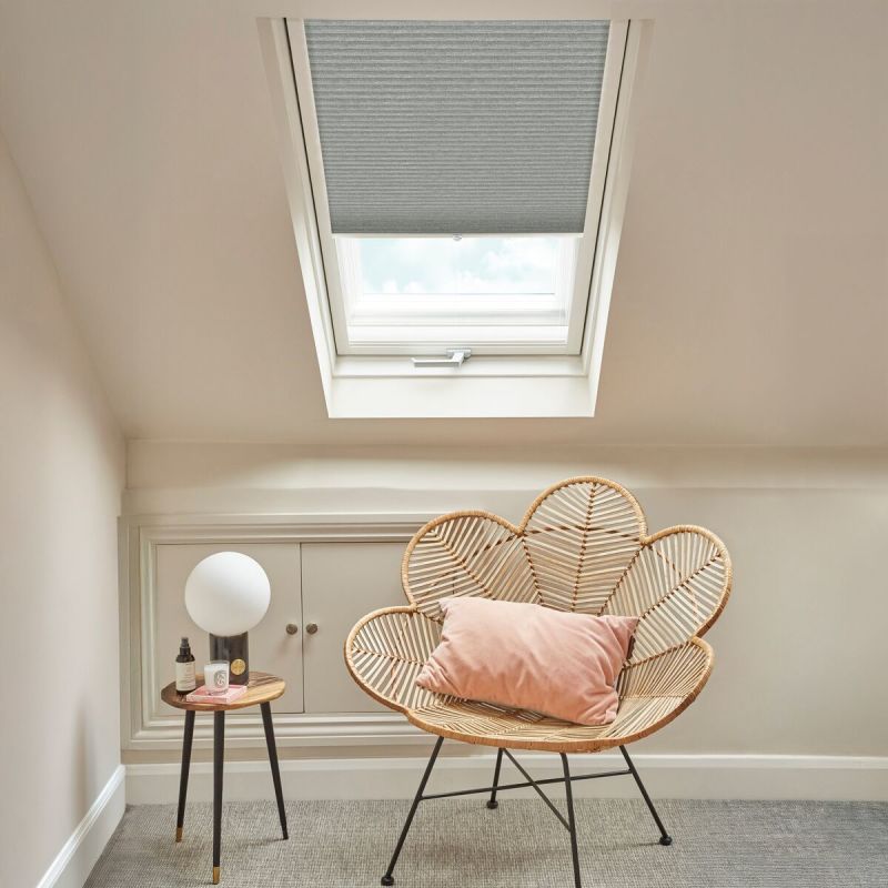 Thermashade Blackout Dark Grey Texture Pleated blind