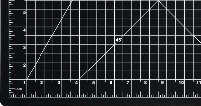 Measure and align your projects with clearly marked screened rulers, angles, and a 1/2" grid.