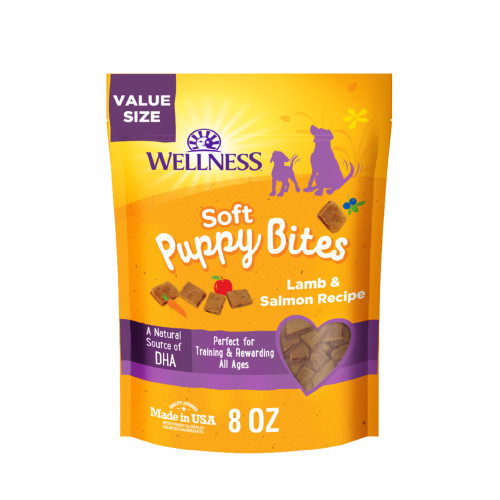 Wellness Puppy Bites Soft Lamb & Salmon Front packaging