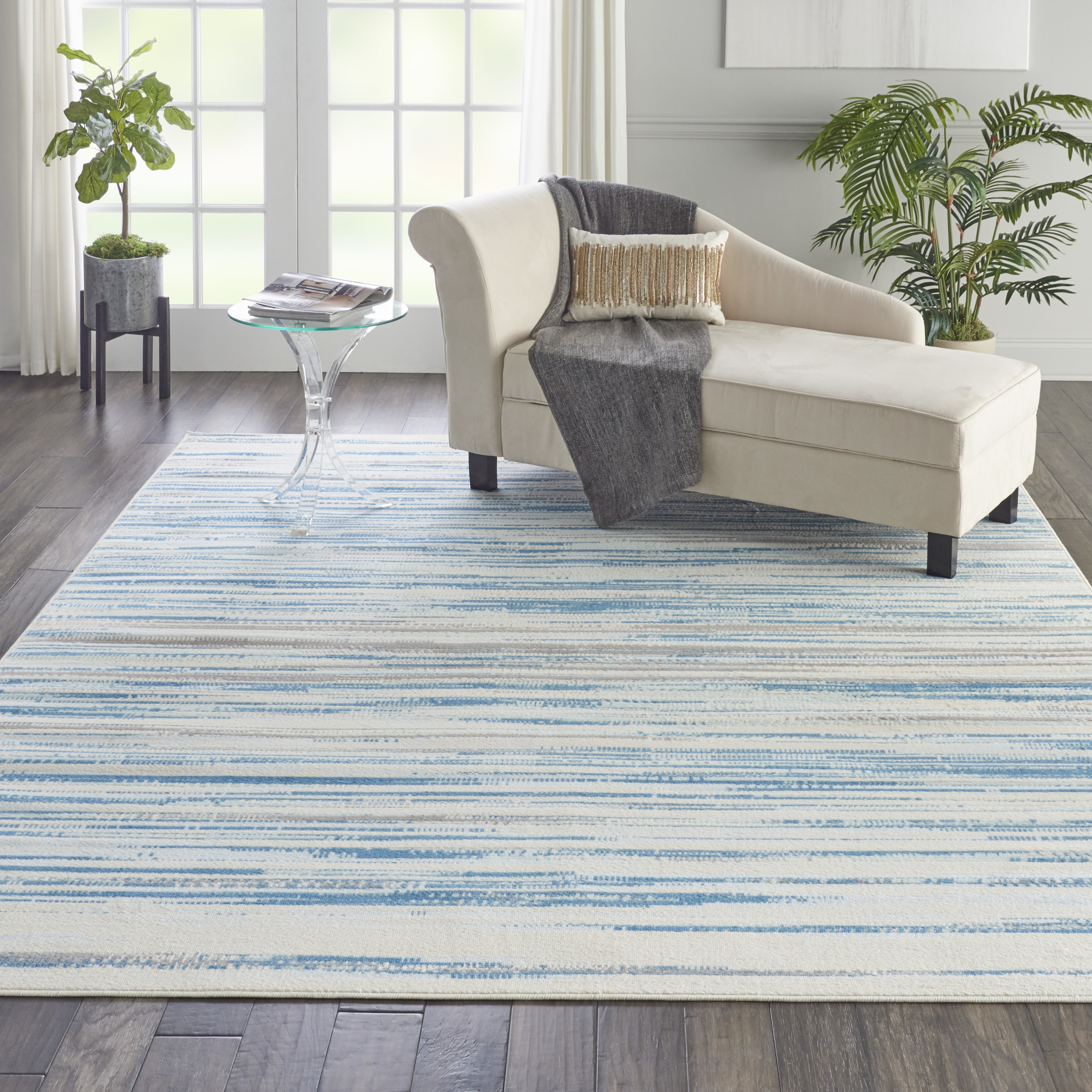 Nourison Jubilant 8'6" x 12' Blue Modern Indoor Rug